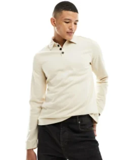 Polo Shirts*Harry Brown Mock Neck Polo Top In Oatmeal