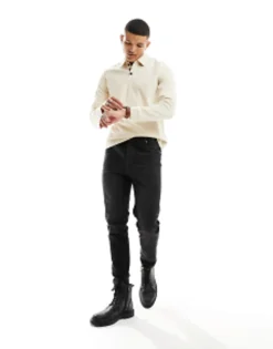 Polo Shirts*Harry Brown Mock Neck Polo Top In Oatmeal