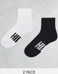 Socks & Tights*HIIT Crew Socks 2 Pack In Multi Black / White