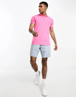 Polo Shirts*Hollister Icon Logo Pique Polo In Pink