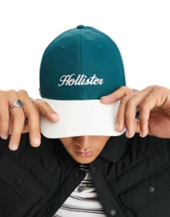 Caps & Hats*Hollister Logo Snapback Baseball Cap In Green/White