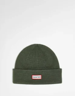 Beanies*Hunter Beanie With Tab Logo In Khaki