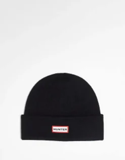 Beanies*Hunter Beanie With Tab Logo In Black