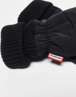 Gloves*Hunter Quilted Logo Mitten Gloves In Black