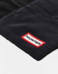 Scarves*Hunter Quilted Zip Front Scarf With Pockets In Black