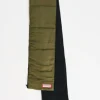 Scarves*Hunter Quilted Zip Front Scarf With Pockets In Khaki