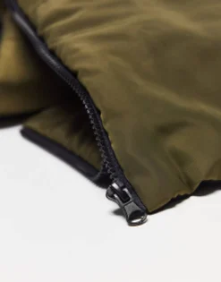 Scarves*Hunter Quilted Zip Front Scarf With Pockets In Khaki