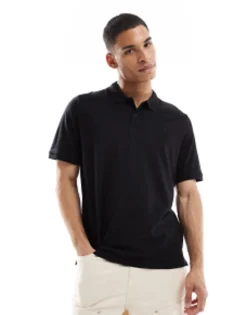 Polo Shirts*Jack & Jones Essentials Slim Fit Pique Logo Polo In Black