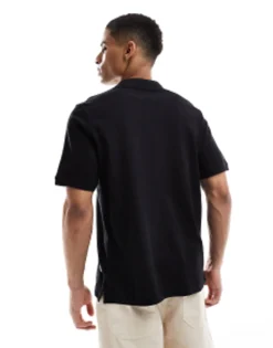 Polo Shirts*Jack & Jones Essentials Slim Fit Pique Logo Polo In Black