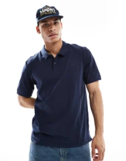 Polo Shirts*Jack & Jones Essentials Slim Fit Pique Logo Polo In Navy Navy Blazer