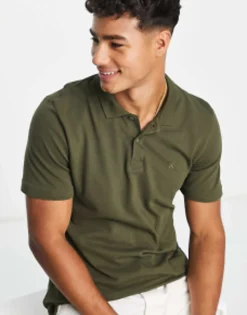 Polo Shirts*Jack & Jones Essentials Slim Fit Pique Logo Polo In Green Olive Night