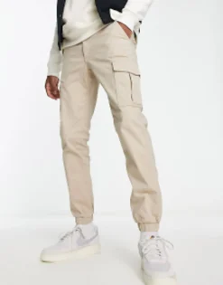 Trousers & Chinos*Jack & Jones Intelligence Cuffed Cargo Trouser In Beige Oxford Tan