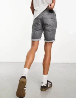 Shorts*Jack & Jones Intelligence Denim Shorts In Slim Fit In Grey Grey Denim