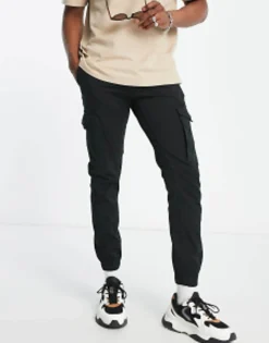 Trousers & Chinos*Jack & Jones Intelligence Cuffed Cargo Trouser In Black