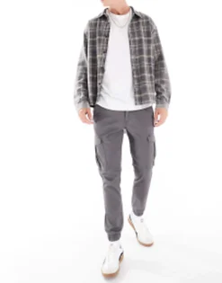 Trousers & Chinos*Jack & Jones Intelligence Slim Fit Cargo Trousers In Dark Grey Asphalt