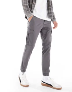 Trousers & Chinos*Jack & Jones Intelligence Slim Fit Cargo Trousers In Dark Grey Asphalt