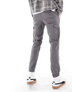 Trousers & Chinos*Jack & Jones Intelligence Slim Fit Cargo Trousers In Dark Grey Asphalt