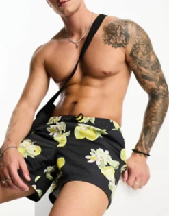 Swimwear*Jack & Jones Intelligence Swim Shorts In Lemon Print Tap Shoe