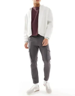 Trousers & Chinos*Jack & Jones Intelligence Cuffed Cargo Trouser In Grey Asphalt