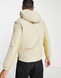 Sportswear*Jack & Jones Originals Overhead Colourblock Windbreaker In Beige & Grey Crockery/ Navy Blaze