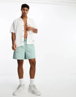 Shorts*Jack & Jones Originals Viscose Revere Collar Short Sleeve Shirt In White