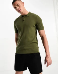 Polo Shirts*Jack & Jones Premium Pique Polo In Khaki Beech