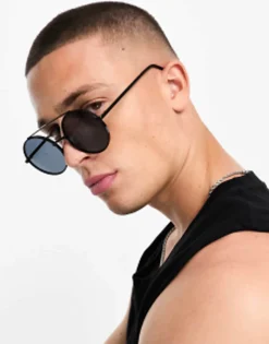 Sunglasses*Jack & Jones Round Sunglasses With Metal Frame In Black