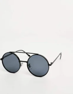 Sunglasses*Jack & Jones Round Sunglasses With Metal Frame In Black