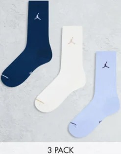Socks*Jordan Everyday Cushion 3 Pack Crew Socks In Blue