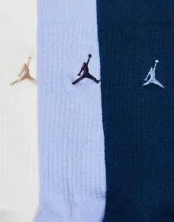 Socks*Jordan Everyday Cushion 3 Pack Crew Socks In Blue
