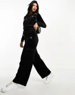 Tracksuits & Joggers*Juicy Couture Velour Straight Leg Joggers And Hoodie Co-Ord In Black