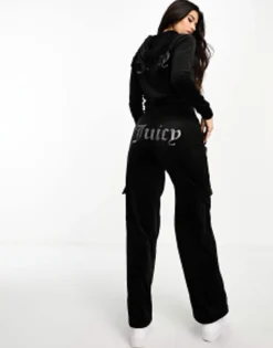 Tracksuits & Joggers*Juicy Couture Velour Straight Leg Joggers And Hoodie Co-Ord In Black