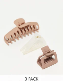 Hair Accessories*Kitsch Assorted Claw Clip 3Pc - Oversized Claw Neutral