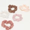Hair Accessories*Kitsch Assorted Textured Scrunchies 5Pc Set Terracotta