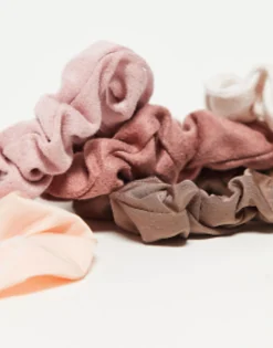 Hair Accessories*Kitsch Assorted Textured Scrunchies 5Pc Set Terracotta