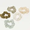 Hair Accessories*Kitsch Assorted Textured Scrunchies 5Pc Set Eucalyptus
