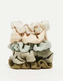 Hair Accessories*Kitsch Assorted Textured Scrunchies 5Pc Set Eucalyptus