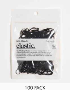 Hair Accessories*Kitsch Black No Snag Elastic 100 Pack No Colour