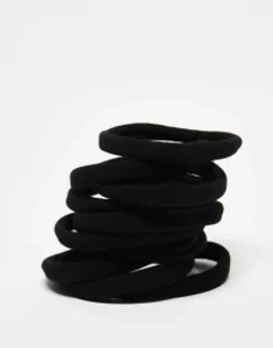 Hair Accessories*Kitsch Nylon Elastics 20Pc Set Black