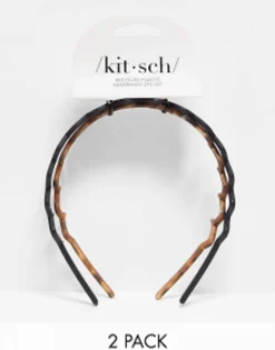 Hair Accessories*Kitsch Zig Zag Headband 2 Pack Black & Tort