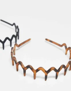 Hair Accessories*Kitsch Zig Zag Headband 2 Pack Black & Tort