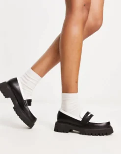 Loafers*Koi Footwear Koi Birch Monochrome Chunky Loafers Black & White