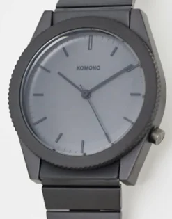 Watches*Komono Ray Solid Watch In Grey Gunmetal