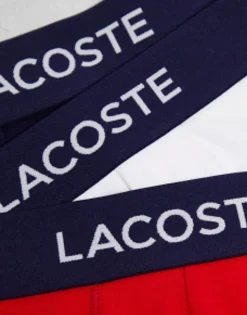 Underwear*Lacoste Essentials 3 Pack Trunks In Multi
