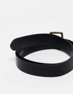 Belts*Levi's Calypso Leather Belt In Black With Gold Buckle Regular Black