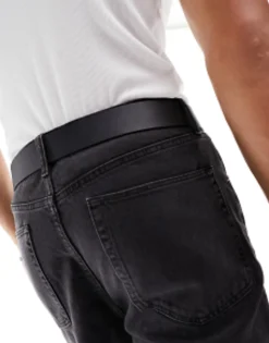 Belts*Levi's Contrast Leather Belt In Black Regular Black