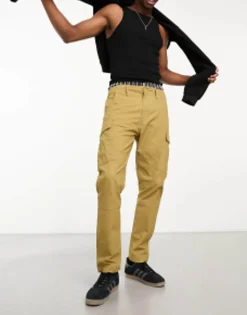 Trousers & Chinos*Levi's Lo Ball Cargo Trousers In Tan With Pockets British Khaki X