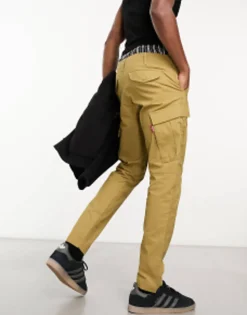 Trousers & Chinos*Levi's Lo Ball Cargo Trousers In Tan With Pockets British Khaki X