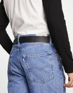 Belts*Levi's New Duncan Leather Belt In Black