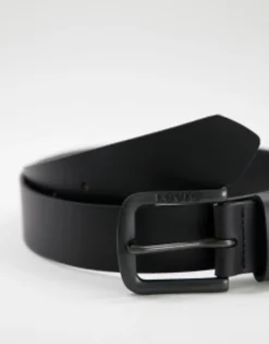 Gifts*Levi's Seine Metal Leather Belt In Matter Black